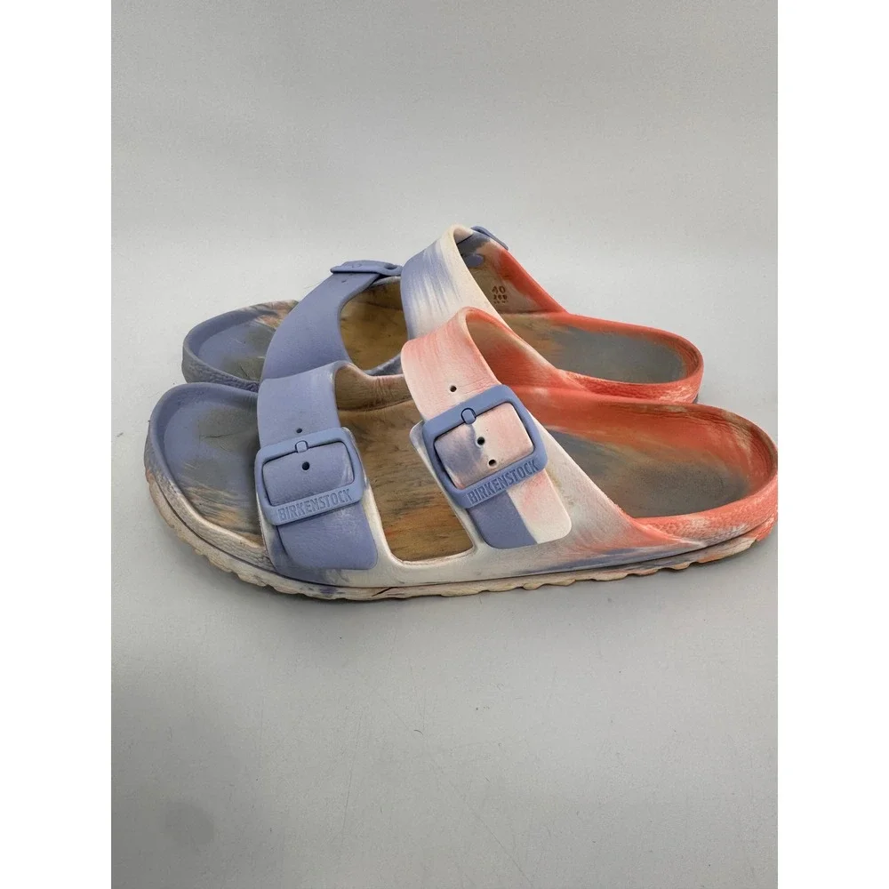 Birkenstock Arizona EVA Sandals Women 9 Narrow Multi Color Marbled Double Strap